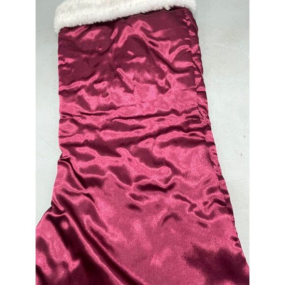 Christmas stocking diamond red white decor 17" READ - Picture 3 of 5